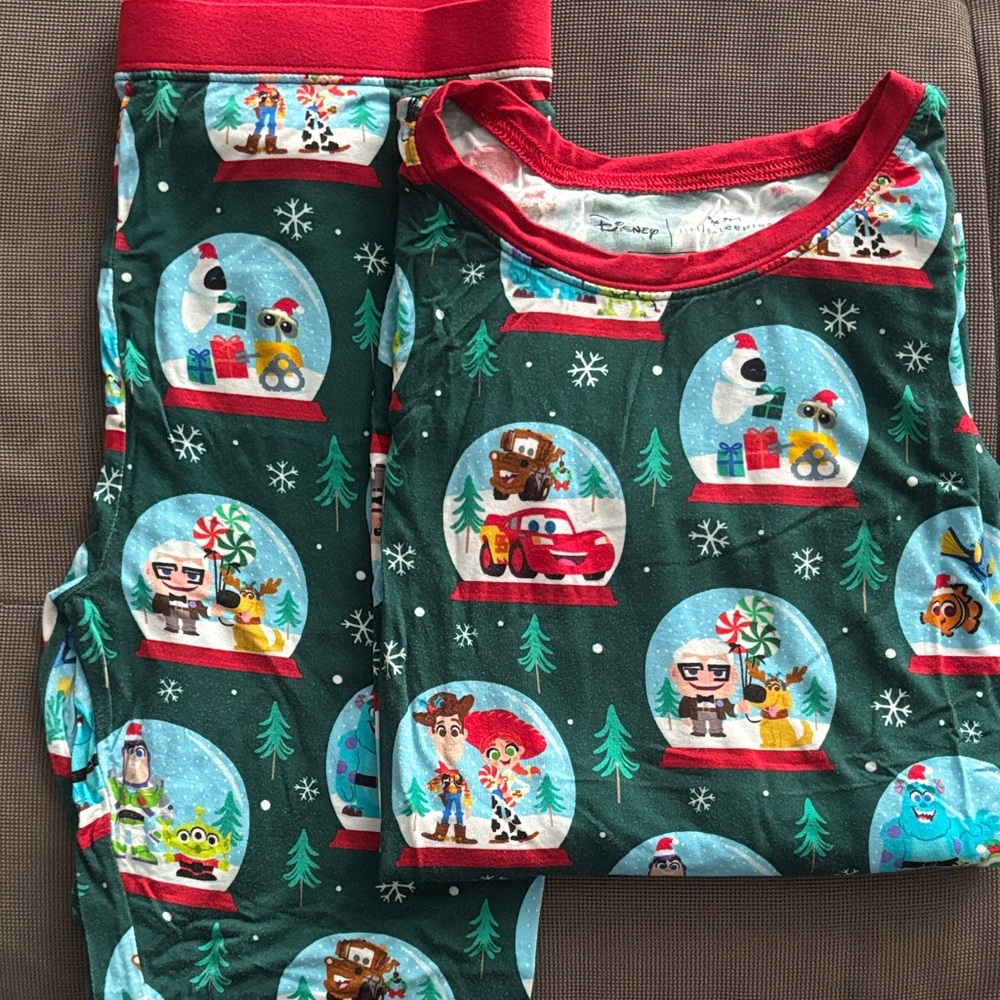 Little Sleepies Kids Pajama Set - Green and Red with Disney Pixar Characters